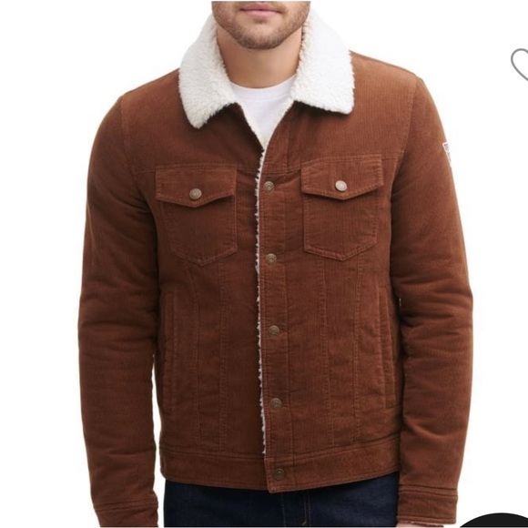 Guess Other - Guess Sherpa Collar Cord Trucker Jacket